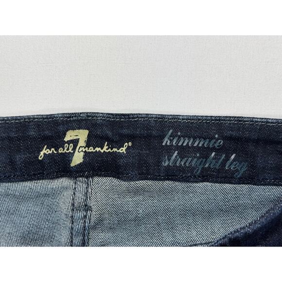 7 For All Mankind Women's Kimmie Straight Leg Blue Denim Jeans - Size 26 (26x29) - Picture 4 of 5